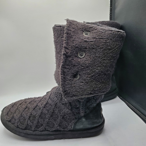 Ugg Australia 16" tall rare lattice knit Cardy boots size 8 - Picture 3 of 15